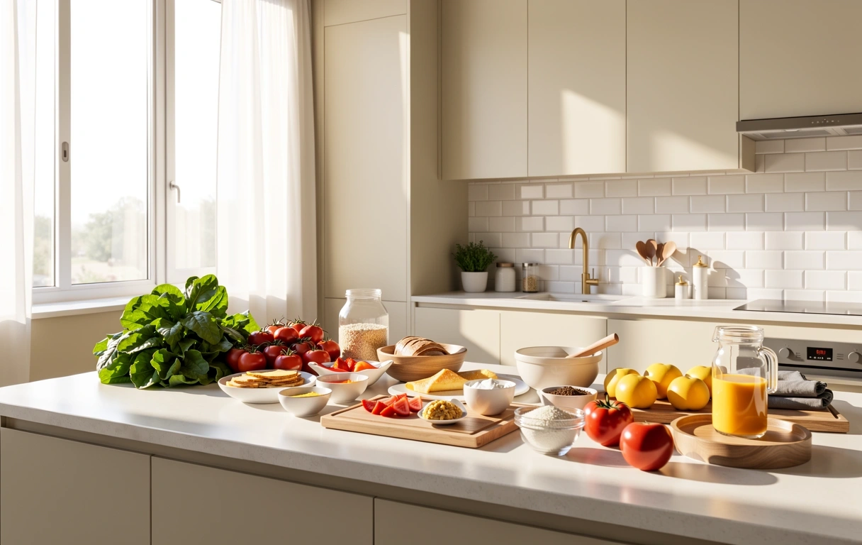 Préparation d'un petit-déjeuner équilibré